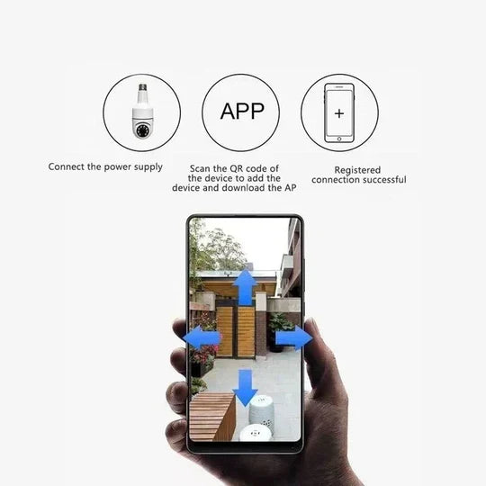 BulbCam 360™️ originale: telecamera di sicurezza wireless intelligente per la tua casa It