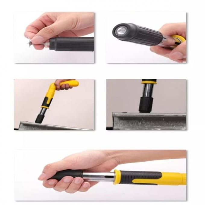 Pistola para sujetar tornillos de pared de acero de bajo ruido