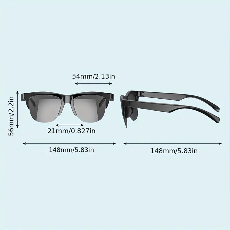 Gafas de sol inteligentes con bluetooth, micrófono y altavoces.