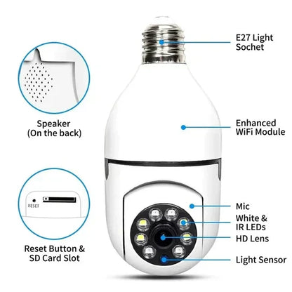 BulbCam 360™️ originale: telecamera di sicurezza wireless intelligente per la tua casa It