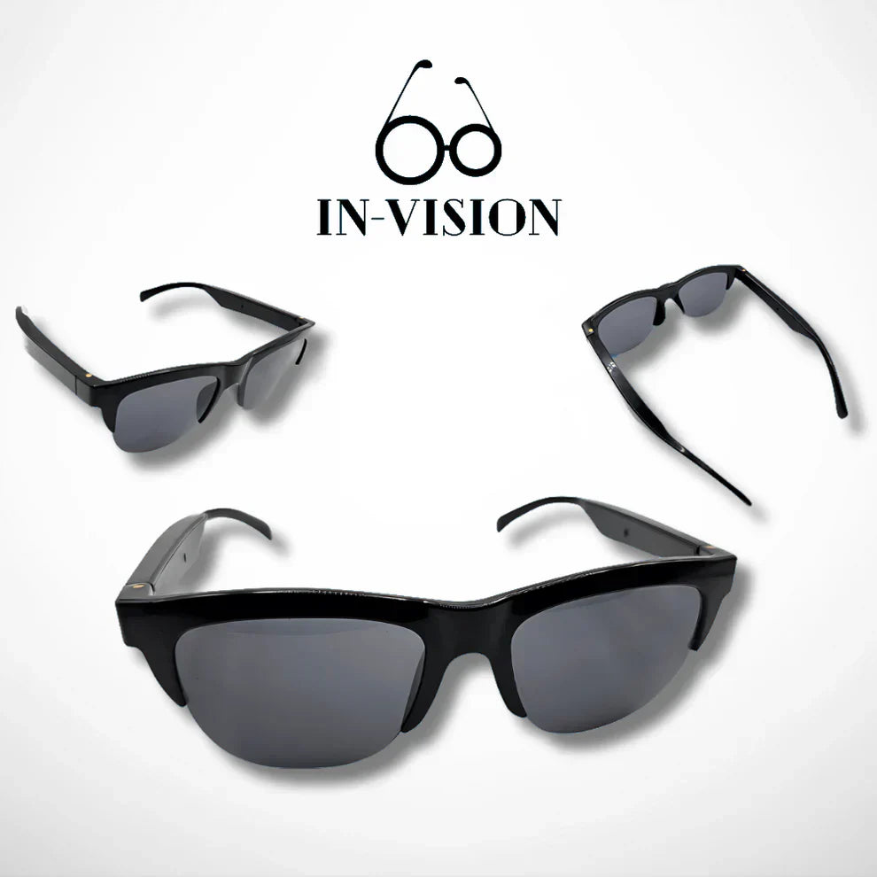 Gafas de sol inteligentes con bluetooth, micrófono y altavoces.