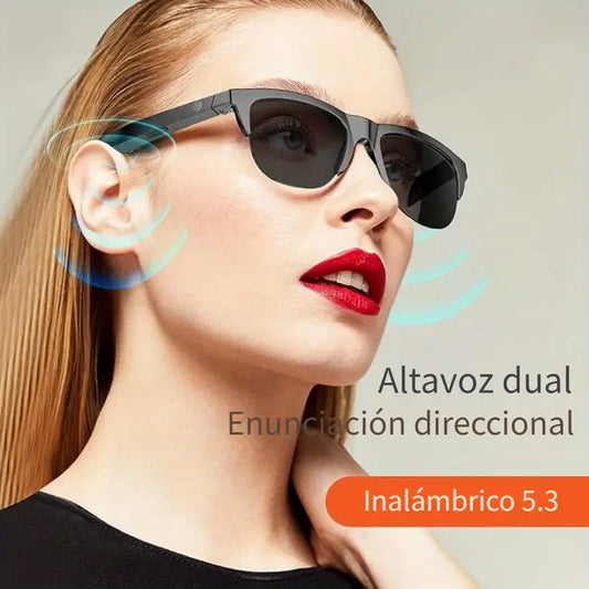 Gafas de sol inteligentes con bluetooth, micrófono y altavoces.